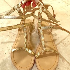 Rebecca Minkoff Gold Studded Gladiator Sandals
